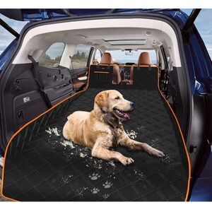 SUV Black Dog Cargo Liner with Orange Trim - Pet Car Seat Protector